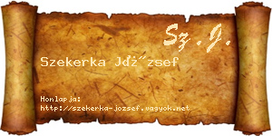 Szekerka József névjegykártya